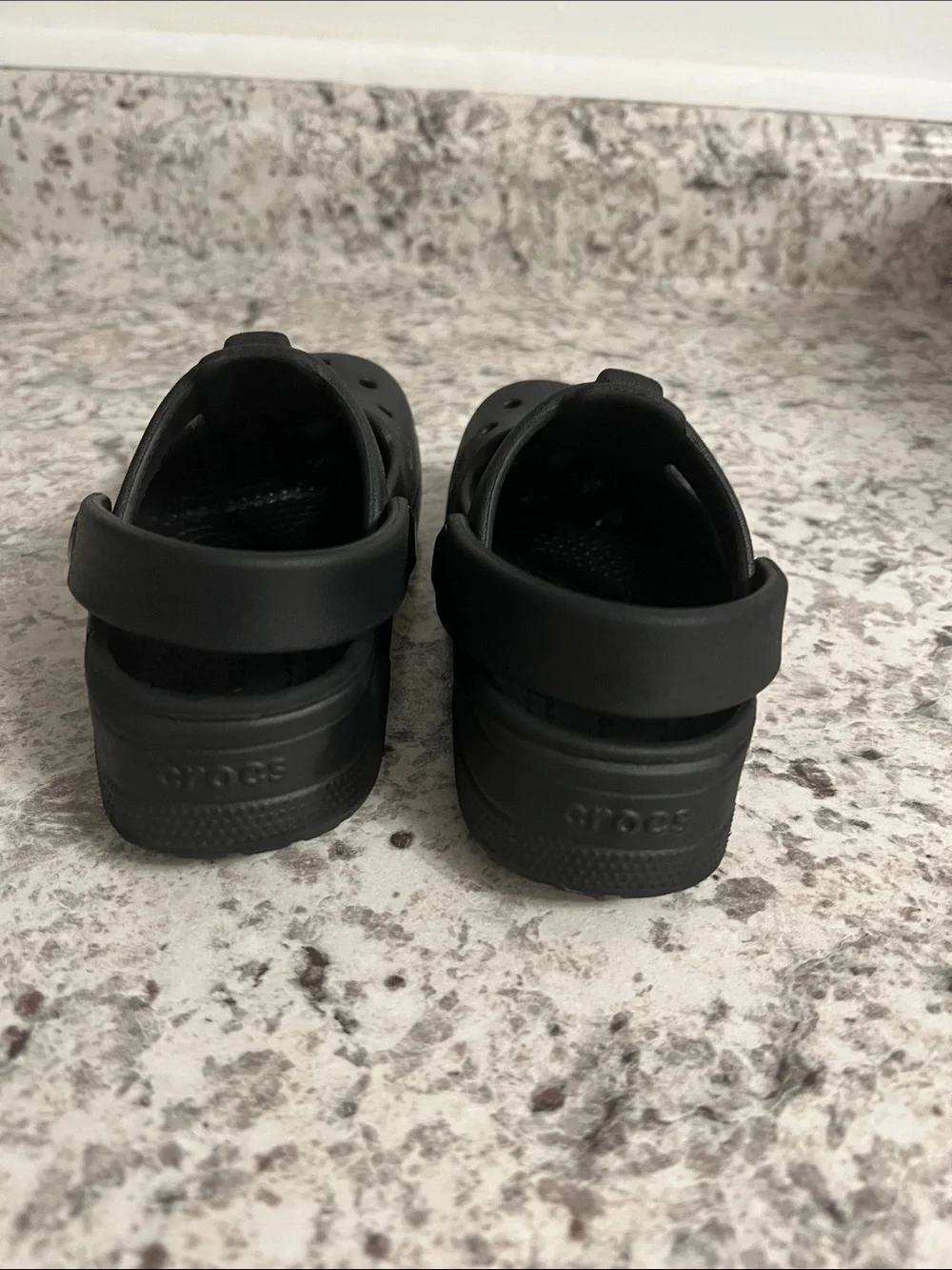 CROCS Kids Black Mary Jane Clog Sandals